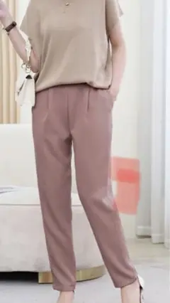 タックパンツ XL スモーキーピンク　新品　未使用