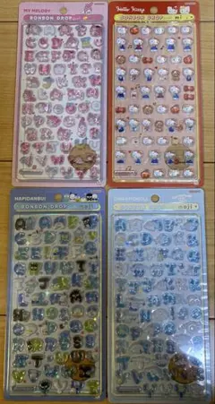 サンリオ　ボンボンドロップシール　文字　ミニ　計4枚セット　正規品
