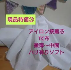 現品特価③ アイロン接着芯 TC布　微薄ハリ有りソフト ３m→量変更可