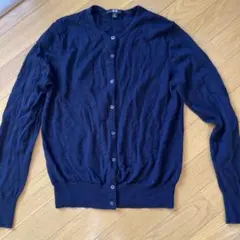 な*み様 ユニクロ ウールカーディガン ネイビー M