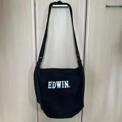 【値下げ】EDWIN ブラックデニム ショルダーバッグ 通学 カジュアルのサムネイル