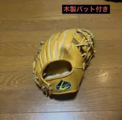 野球硬式軟式グローブ（型美形）　SSK木製バット付きのサムネイル