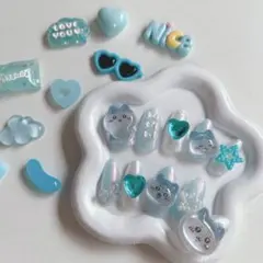 【現品】ボンボンドロップネイルチップ♡メンカラ／推し活／韓国／ギャル