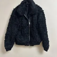 H&M ボアジャケット ブラック XSサイズ　美品　カジュアル　シンプル