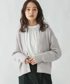 GLOBAL WORK スッキレイショートVネックカーディガン長袖 L