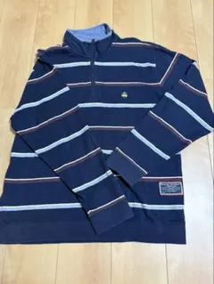 【BROOKS BROTHERS】 ハーフジップ　コットンニット　ネイビー
