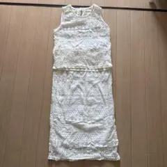 ホワイトレース タンクトップ スカート セットアップ　4/19までの限定価格！