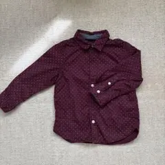 L.O.G.G. バーガンディ ドット柄シャツ 92