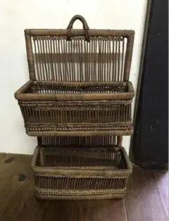 3coins ラタンスクエアカゴ　収納 6つ　ラタン　スリコ　Lサイズ　Mサイズ 3coins ラタンスクエアカゴ 収納 6つ ラタン スリコ Lサイズ Mサイズ