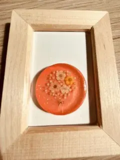 オレンジ　花束　小花　レジンヘアゴム