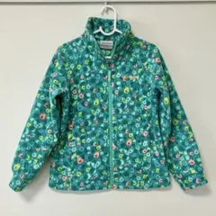コロンビア フリースジャケット XS 120 花柄 グリーン キッズ アウター