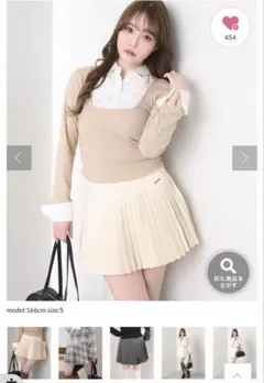 NICE CLAUP プリーツスカート 白のサムネイル