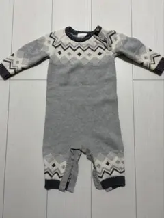 ベビー服　幾何学模様ロンパース グレー　next baby