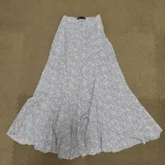 ZARA フレアロングスカート 青系花柄