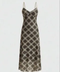 チェック柄 キャミワンピース shein