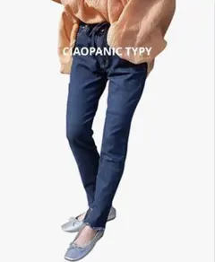 CIAOPANICTYPY チャオパニック　裾スリットフリンジデニム　レギパン