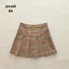 新品 jacadi ボックスプリーツ チェックスカート 8A