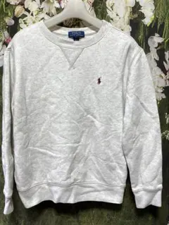 POLO RALPH LAUREN 裏起毛トレーナーライトグレーM(10-12)
