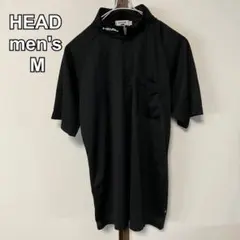 HEAD ヘッド　メンズ ハーフジップ ポロシャツ 半袖　ブラック Mサイズのサムネイル