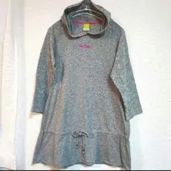 adidas NEO LABEL フード付きチュニック 星柄 グレー OTサイズ