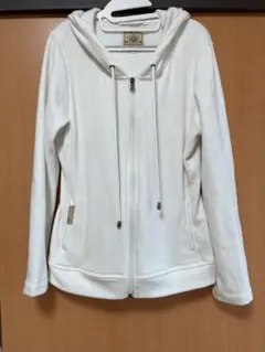 美品】THE RERACS リラクスジップアップパーカースウェット ベージュ 