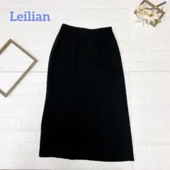 Leilian ロングタイトスカート 13号＋ ブラック 通勤 きれいめ 上品