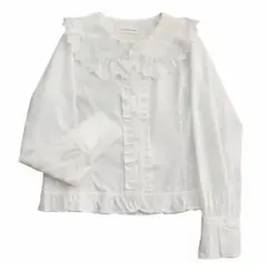 丸襟ベーシック綿ブラウス MIST半袖　ホワイトS　華ロリ　新品　ロリータ
