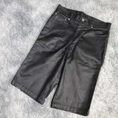 BLUE WAY ハーフパンツ ショーツ レザー調 ブラックのサムネイル