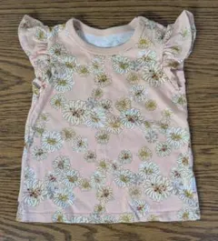 【美品】UNIQLO、Paul & Joe コラボ 花柄フリル袖Tシャツ 80