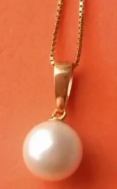 一粒パール 18kネックレス