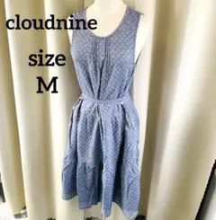 cloudnineノースリーブ青ひざ丈ワンピースのサムネイル