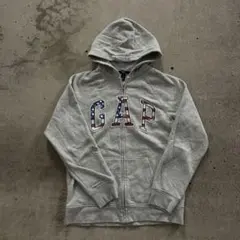 OLD GAP ジップアップパーカー グレー　y2k 平成ギャル　短丈　アメリカ