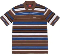 Supreme ポロシャツ ブラウン ボーダー Supreme ボーダー ポロシャツ ブラウン ブルー Lサイズ - メルカリ