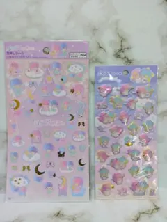 ♡リトルツインスターズ　ぷくっとシールと箔押しシールのセット♡