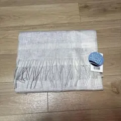 FURLA ウール混ラメ入りブロックチェックストールマフラー／幅30cm