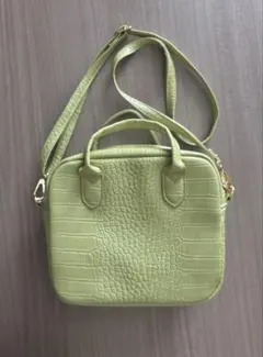 earth music&ecologyグリーン クロコダイル風 ショルダーバッグ