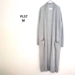 プラステ◉ロングカーディガン グレー 綿混 ポケット きれいめ オフィス