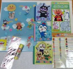 新品 アンパンマン 8点 まとめて シール メモ帳 のりクリアファイル