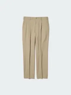 美品 24年モデル ユニクロ タックワイド ベージュ S