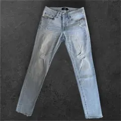 AZUL BY MOUSSY ダメージ ストレッチスキニーデニム