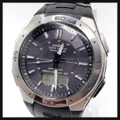 【稼働】CASIO カシオ★ ウェーブセプター メンズ アナデジ 時計 ソーラー