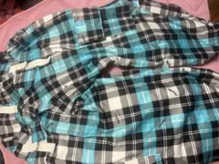 MIKANO ミカノ 青と黒のチェック柄トレーニングパンツのサムネイル