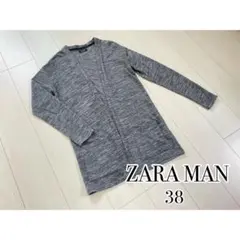 ZARA MEN　カーディガン　メンズ　グレー　38　ザラ　ロング