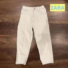 《中古品》ZARA ワイドデニムパンツ　ホワイト　122cm