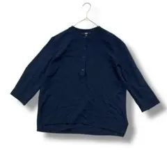 UNIQLO 五分袖シャツ　 Lサイズ　ネイビー　紺色　レディース　ユニクロ