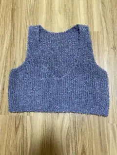 レトロガール グレー Vネック ビスチェ ベスト