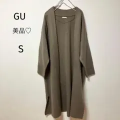 美品♡GU ジーユー ロング カーディガン ブラウン　ニット　S