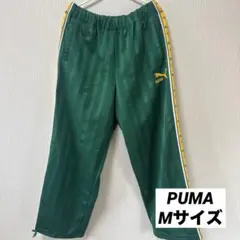 ✓VINTAGE PUMA プーマ 80s 蛍光グリーン ナイロン ピステパンツ
