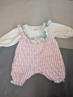 フリル付きロンパース 50-60cm ピンク