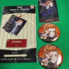 ツイステ　ケイト　アクリルスタンドチャーム　缶バッジ　ウエハース　カード